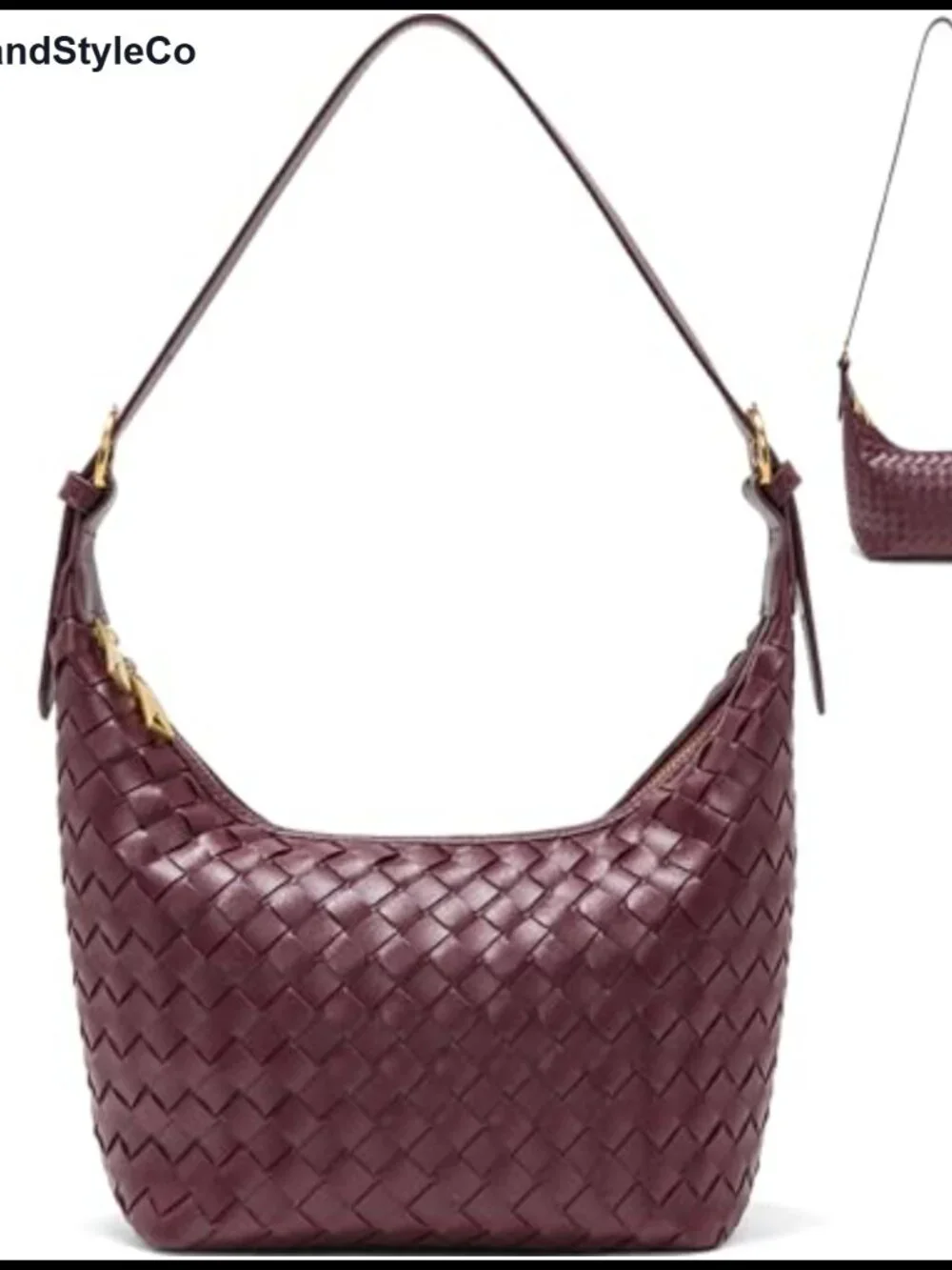 Woven Faux Leather Hobo Crossbody Bag Women's Adjustable Strap Purse Shoulder